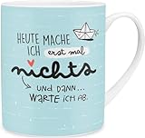 H:) PPY life XL-Tasse Motiv 'Heute' | Große Tasse aus Porzellan, Jumbo-Tasse, 60 cl, Tasse mit Spruch | Geschenk, Freund, Freundin | 46253