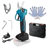 Ohne Batterie Elektrische Gartenschere for Makita, 15-30 mm Professionelle 21V Elektrische Astschere Schnittdurchmesser, Astschere, Rebschere, Baumschere, Akku Gartenschere (Blau Ohne Batterie)