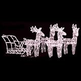 ShGaxin Weihnachtsdekoration Rentiere & Schlitten, Weihnachtsbeleuchtung Außen Figur, Weihnachten Rentier, Leuchtstäbe Für Den Balkon, Weihnachtsdekoration, 280x28x55 cm Acryl