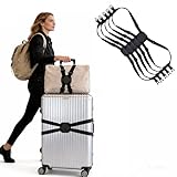 Koffergurte, 5 Stück Koffergurte für Reisekoffer kofferband Gurt Set, Strapazierfähiger kofferbänder, Verstellbare Gepäckgurte, Premium-Zubehör für Reisetaschen Verschluss (Black)