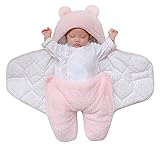 Happy Cherry Puckdecke für Babys, Neugeboren, Fleece-Schlafsack mit separaten Beinen, dick, für Kinderwagen, Bett, Kinderwagen, Schlafsack, Herbst, Winter, 0 – 6 Monate, 3 Farben