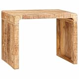 NIVVHOH Beistelltisch, Gartentisch Balkon Tisch Balkontisch Stehtisch Geeignet für Balkon Garten Arbeitszimmer Wohnzimmer Braun 60 x 35 x 45 cm Massivholz Mango