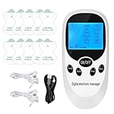 Muskelstimulationsgeräte,Elektrostimulationsgerät,Tens/Ems Gerät Schmerztherapie,6 Massagemodi mit 10 Patches für Muskelaufbau,Schmerzlinderung,Muskelaufbau