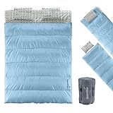 Skandika Deckenschlafsack Iceland Double | Doppelschlafsack Outdoor für Erwachsene, 3 Jahreszeiten, 220 x 150 cm, als Einzelschlafsack nutzbar, Camping Schlafsäcke, Schlafsack Erwachsene, kompakt