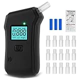 Promillemessgerät Alkoholtester Polizeigenau Alkoholmessgerät Alkomat Alcohol Tester Alkohol Promilletester Breathalyzer Alkotester Atemalkoholtester Promille Messgerät LCD + Alkoholtester Einweg