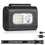 Adiwo LED Clip Lampe, Wiederaufladbar Kleinstirnlampe Brustlampe Sicherheitslicht Laufzubehör, Perfekt Fürs Laufen, Joggen,Angeln,Camping,Wandern,Mit verstellbarem Gummiband