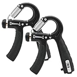 2-er Set Handmuskeltrainer Einstellbarer Widerstandsbereich, Grip Griffkraft Trainer (5-60) kg UnterarmTraine, Rutschfester Handgreifer mit Zählfunktion für Sportler und Handrehabilitationsübungen