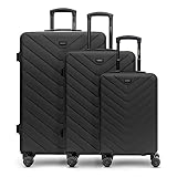 REDOLZ Hartschalen 3er Koffer-Set | Leichte Reise-Trolleys - hochwertiges ABS Material | Damen/Herren 4 Doppelrollen & TSA-Schloss (Essentials 07)