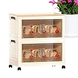 GjnjfdF Stapelbarer Aufbewahrungsschrank, stapelbare Aufbewahrungsbehälter mit Deckeln, transparente Stapelbox, robuster und strapazierfähiger Faltbox-Organizer für Spielzeug