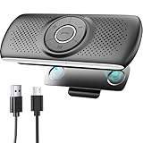LETRADE Freisprecheinrichtung für Auto Bluetooth 5.0 mit Clip, TF-Kartenslot, integriertes Mikrofon, Unterstützung Siri &Google Assistant, für Musik, GPS, Telefon