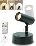 Spotlights für den Innenbereich mit Fernbedienung, HSLighting 5000mAh Wiederaufladbares Bild-Spotlight, Kabellose LED-Akzentbeleuchtung mit Timer & Dimmfunktion 3 CCT Mini-Spots für Gemälde Kunstwerke