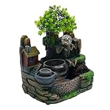 Zimmerbrunnen LED, Desktop Brunnen mit Vernebler, Wasserpumpe, Steingarten Tischbrunnen mit Kleine Aquarien, Innen Wasserfall Meditation für Schlafzimmer, Wohnzimmer, Büro
