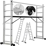 𝐂𝐑𝐀𝐅𝐓𝐅𝐔𝐋𝐋 Gerüst CF-103A | 𝟑 𝐉𝐀𝐇𝐑𝐄 𝐆𝐀𝐑𝐀𝐍𝐓𝐈𝐄 - Trittleiter - Rollgerüst - Haushaltsleiter - Arbeitsbühne - Anlegeleiter - Alu Leiter - Leitergerüst - Baugerüst (7 Sprossen)