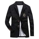 Sakkos für Herren Sportlich Regular Fit Anzüge Sakkos Für Männer Elegante Jacke Baumwolle Blazer Langarm Anzugjacke Bequeme Übergangsjacke Dünne Wintermantel Hochzeitblazer