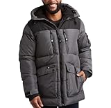 CANADA WEATHER GEAR Herren Winterjacke - Heavyweight Puffer Jacket - Casual Coat für Männer (M-XXL), Dunkelgrau, L