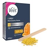 Veet Expert Warmwachs Perlen - Waxing Perlen mit Bienenwachs für die Haarentfernung mit elektrischen Warmwachsgeräten & Wasserbad - 230 g Wachsperlen mit Holzspatel