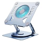 Generisch Laptopständer Aus Aluminiumlegierung Mit Lüfter, for Laptops Der Größen 1/2/3/4/5 (12,4/13,5/15 Zoll) Und Alle Anderen Laptops(Metallic Grey)