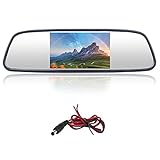 Rückspiegel Monitor, Akozon 5 Zoll Auto Rückspiegel Display Monitor DC12‑24V Spiegel Dashcam mit Rückfahrkamera LCD TFT Einparkhilfe Bildschirm Full HD Auto Spiegel Dashcam 2 Eingangskanäle Unive