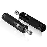 Vusddy Motorrad Fußrasten, Aluminium, Schwarz, Universelle Passform, Hinter, Kompatibel Mit 8 mm Schloss, 1 Paar Fußrasten Motorrad