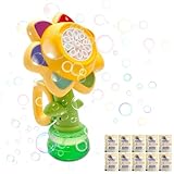 Seifenblasenmaschine, Seifenblasen Maschine Kinder - Seifenblasenmaschine in Blumenform mit 120 ml Seifenblasenflüssigkeit, DREI Einstellbare Stufen, Sommerspielzeug Geeignet für Outdoor-Aktivitäten
