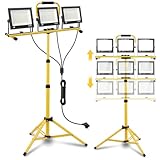 300W LED Baustrahler 6500K Einstellbare Richtung LED Baustrahler 230V Kaltweiss Scheinwerfer 30000lm Arbeitsscheinwerfer IP65 Wasserdicht Bauscheinwerfer für Baustellen mit Stecker 3m Kabel