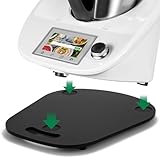 für Thermomix TM6 TM5 Gleitbrett Acryl,Ticanros Premium Schnelles Bewegen Rollbrett für Thermomix Vorwerk Küchenmaschine TM6 Zubehör Unterlage Brett, Glänzend Schwarz