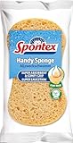 Spontex Allzweckschwamm Handy Sponge, 1er Pack, kompostierbare Schwämme aus natürlicher Zellulose, saugstark, je 15 x 8 cm