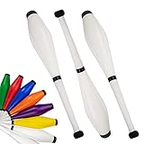 Juggle Dream Trainer Street Jonglierkeulen 3er Set Tolle Trainerkeule - Jonglierset für Anfänger und Fortgeschrittene Jongleure (Weiß/Schwarz)
