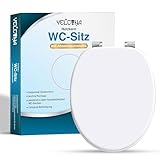 Yelcona WC Sitz mit Absenkautomatik mit Motiv, Klobrille mit hohem Sitzkomfort, WC Deckel mit robustem und stabilem Holzkern, hochwertiger Toilettendeckel aus Holz (Weiß)