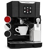 Klarstein 1,4 L Siebträgermaschine für 2 Tasse Kaffee, Mini Espressomaschine mit Milchschäumer, 20 Bar Siebträger Kaffeemaschine Klein, Gute Espresso Kaffeemaschine, Edelstahl-Espressomaschinen 1450 W