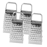 Zerodeko 4 Stück Edelstahl Vierkantreibe Multifunktionale Käse Gemüsereibe für Zuhause Kompakt Langlebig zum Reiben von Hartkäse Zitrone Ingwer