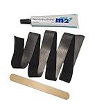 M2 Neorepset Hot Melt/Reparaturband (25mm x 100mm) zum aufbügeln auf kaschiertem Neopren sowie Neoprenkleber für eine dauerhafte und saubere Reparatur von Rissen, Löchern und defekten Nähten.