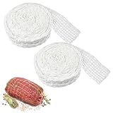 Lovesmile 2 Rollen Schinkennetz, Weiß Rollbratennetz, Baumwollfaden Rouladennetz, Bratennetz, Fleischnetz Geeignet zum Aufbewahren Aufhängen Backen Kochen Schinken Wurst Fleisch (3M/Rollen)