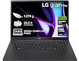 2024 LG gram Pro 16 Zoll Notebook - 1199g Intel Core Ultra7 Laptop (32GB RAM, 2TB Dual SSD, 24,5h Akkulaufzeit, IPS Panel Anti-Glare Display, Win 11 Pro) - Schwarz