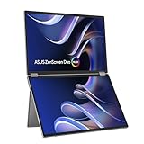 ASUS ZenScreen OLED MQ149CD - Dual 14 Zoll tragbarer USB Monitor - 21 Zoll Arbeitsbereich, 100% DCI-P3, WUXGA 1920x1200, 16:10, 1ms, DisplayHDR 400 TB - Typ-C USB, Mini HDMI, 360°-Scharnier, glänzend