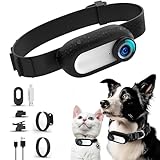 Bewinner Katzen Kamera Halsband, 170° Weitwinkel Haustier Sportkamera mit 0,96 Zoll LCD-Bildschirm, HD 1080P Multifunktionaler Haustier Katzen Tracker für Videoaufzeichnungen, weiß