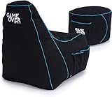 Game Over Video Gaming Sitzsack Spielen Stuhl und Fußhocker | Drinnen Draußen Wasserbeständig Bean Bag | Seitentaschen für Controller | Headset Halter | Ergonomisches Design (Lich Klinge)