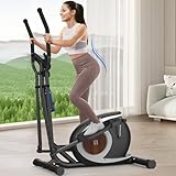 Crosstrainer für Zuhause, Magnetische Ellipsenmaschine mit Smart Bluetooth APP, 16 Widerstandsstufen, LCD-Monitor, rutschfeste Pedale, Flaschenhalter, Home Fitness Übung Elliptical Stepper (Schwarz)