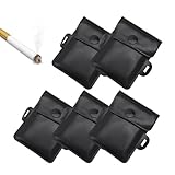 VOSSOT 4 Stück Tragbarer Taschenaschenbecher Mini Zigarettenbeutel Feuerfest, Geruchsdicht, Wiederverwendbar, Kompakter Aschenbeutel mit Dichtung für Outdoor, Reisen, Auto, Raucher, PVC