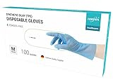 EUROPAPA 100, 200, 300, 450 Stk Vorteilspack TPE transparenz und blau Einweghandschuhe in Box Einmalhandschuhe latexfrei Gummihandschuhe puderfrei Handschuhe in Gr. S,M,L,XL (Blau-100, M)