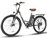ELEKGO 28 Zoll E-Bike Elektrofahrrad, 7-Gang-Getriebe, 36V Abnehmbarer Akku, City Bike mit Geschwindikeit bis 25km/h，LCD-Display，Ausgestattet mit stoßdämpfenden Gabeln (Black)
