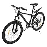Kazafa 21-Speed-Mountainbike mit 26-Zoll-Kohlenstoffstahlrahmen Stadtfahrrad schwarz-blaues Mountainbike mit höhenverstellbarem Sitz geeignet Outdoor-Fahrrad für Jungen, Mädchen, Frauen und Männer