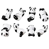 8 Stück Stäbchen Halter, Niedliche Essstäbchen-Ablage in Panda-Form, Keramik stäbchen Halter, Geeignet für Küchen- und Tischdekoration(Schwarz und Weiß)