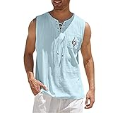 Herren Weste Elegant Slim Fit Muskelshirt Leichtes Soft Atmungsaktive Workout Sport Fitness Ärmelloses Shirts Mens Shirts Graphic(Hellblau,S) K4989