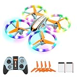 i9 Drohne für Kinder, RC Quadrocopter mit LED Lichter, Kopflos Modus, Höhenhaltung, 3D Flip und 2 Akkus, Spielzeug Geschenke für Jungen Mädchen Anfänger