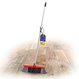 Novaliv Zimmerbesen 30 cm FEINE KUNSTBORSTEN Kehrbesen Rot Saalbesen mit Stiel Teleskopstiel 130 cm - Saalbesen mit Gewinde für 22mm Besenstiele geeignet - Spinnwebenbesen Zimmerbesen Magic Broom