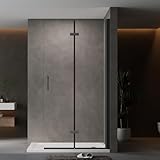 AQUENITH Duschwand Glas 80x195cm Walk in Dusche Duschabtrennung Duschtrennwand Glaswand Faltwand Faltdusche aus 6mm ESG-Sicherheitsglas mit Nanobeschichtung Klarglas Glas Höhe 195cm