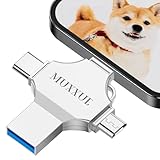 128GB USB Stick iPhone Speicherstick, 4 in 1 MUXXUE USB Stick für iPhone, i-Pad, Mac, Android, PC, ohne eine App herunterzuladen
