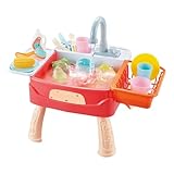 Spielzeug Waschbecken,Kinderküchen Waschbecken Mit Fließendem Wasser | Pädagogisches Vorschullernspielzeug Zur Sinnesentwicklung Und Feinmotorik Förderung