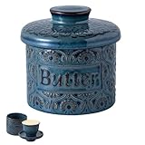 Keramik Butterdose, Französische Butterdose für 250g Butter, Keramische Butterglocke mit Deckel, Butterglocke Keramik Butterdose Wassergekühlt für Frische und Streichfähige Butter